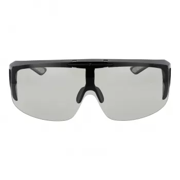 FILA Unisex Saulesbrilles SFI126-99U28F Shield Stils Melns Rāmis Dūmu Lēcas UV400