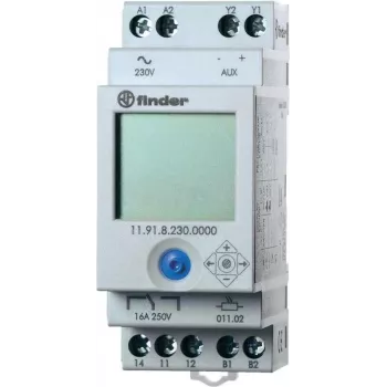 Finder krēslas slēdzis 35 mm DIN sliedei, sērija 11.91.8.230, 2-150 lx, 230 V AC, 1 pārslēguma kontakts 11.91.8.230.0000