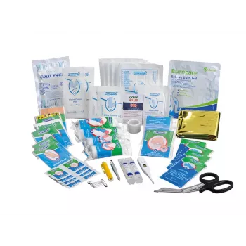 Pirmās palīdzības komplekts First Aid Kit Family Care Plus Travel – 50 daļu ūdeni atgrūdošs ripstop neilona komplekts mājām, brīvdabai un kempingam