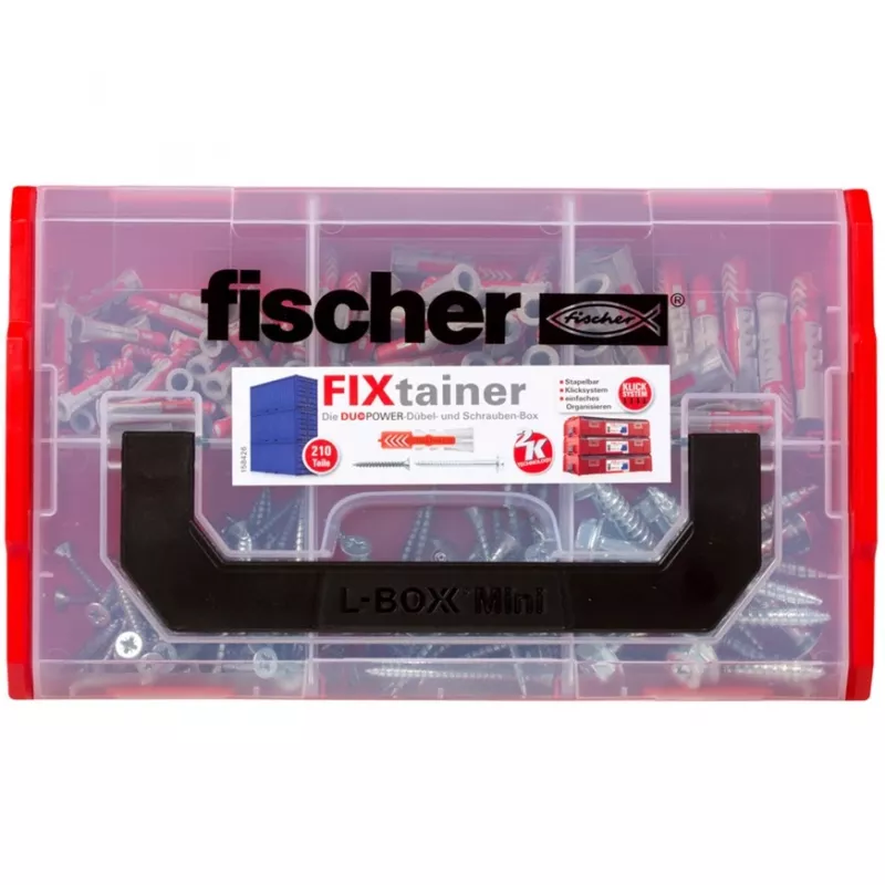 Fischer DUO-Line dībeļu un skrūvju komplekts, 105 gab., DUOPOWER & DUOTEC 535969