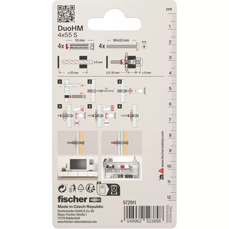 Fischer DuoHM 4x55 S PH PZ dobuma enkurs 55 mm, 4 gab., 572911