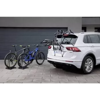 Fischer ProlineEvo velosipēdu bagāžnieks uz sakabi 2 velosipēdiem, 45 kg, E-Bike saderīgs, salokāms, ar noliekšanas funkciju, 13-pin