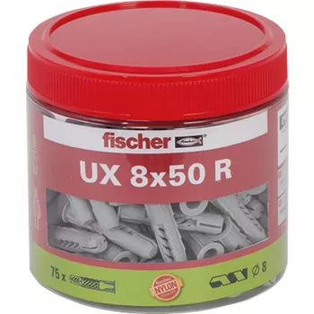 Fischer Universālais dībelis UX 8x50 R ar apmali - 75 gabali kastē 531026