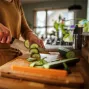 Fiskars Functional Form Bamboo Cutting Board, Rectangular, Natural Bamboo/Black, 35x25 cm