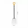 Fiskars Solid Compost Fork ar Boron Steel galvu un D-rokturi, 4 zari, 1220 mm