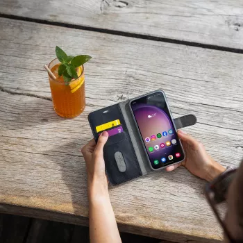 Fixed Opus Book Case Samsung Galaxy A37 5G, Mākslīgā āda, Melns