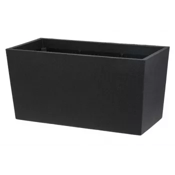 Flowerpot Thermo Patio D76 Black 76 cm apaļš dubultsienu izolēts āra puķupods