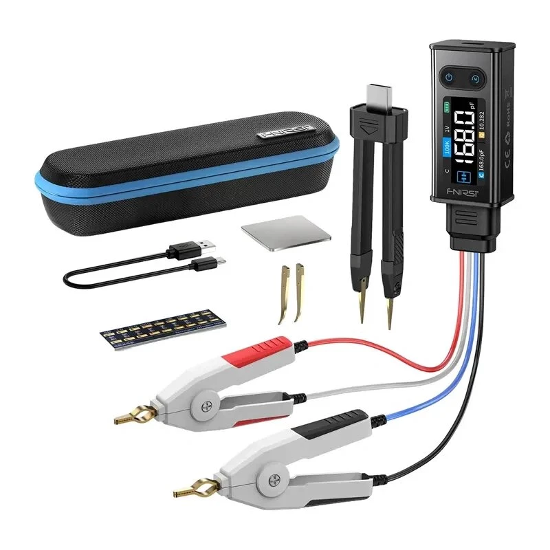 FNIRSI LCR-ST2 Plus LCR testeris, 100 Hz–100 kHz, L/C/R/ESR/D/Q, krāsu displejs, uzlādējams