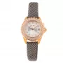 Folli Follie Woman WF1B006STM 30mm kvarca analogais pulkstenis ar baltu ādas siksniņu