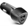 Forcell Carbon CC50-1A1C 38W Auto Lādētājs USB-C PD 3.0 + USB-A QC 3.0 Melns