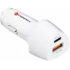 Forcell Carbon CC50-1A1C 38W USB-C PD + USB-A QC 3.0 Auto Lādētājs - Balts
