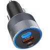 Forcell F-Energy 65 Auto Lādētājs 65W, 2x USB-C (PD 3.0) & 1x USB-A (QC 4.0), Pelēks