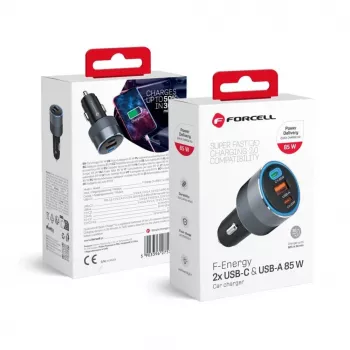Forcell F-Energy Alu Car Charger 2 x Type C + USB A PD QC4 SFC 2.0 4.5A 85W