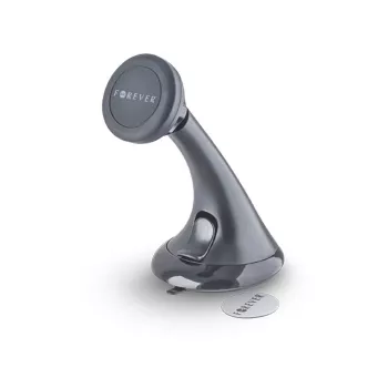 FOREVER Universal MH-100 Auto telefona turētājs ar piesūcekni, 360° rotāciju, teleskopisko roku, piemērots 50-90mm viedtālruņiem, melns