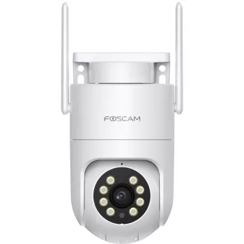 Foscam PD8 bezvadu novērošanas kamera balta 8MP (3840x2160), WiFi 6 Dual Band, milimetru viļņu radars, 360° automātiskā izsekošana, Pan & Tilt
