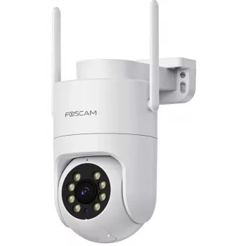Foscam PD8 bezvadu novērošanas kamera balta 8MP (3840x2160), WiFi 6 Dual Band, milimetru viļņu radars, 360° automātiskā izsekošana, Pan & Tilt