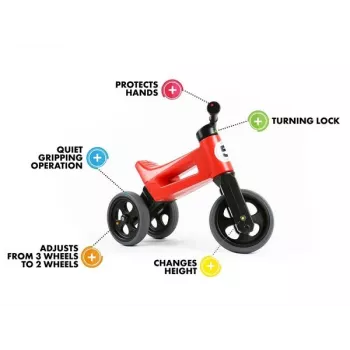 FUNNY WHEELS Rider Super Sport 2-in-1 Balanču velosipēds / tricikls, oranžs