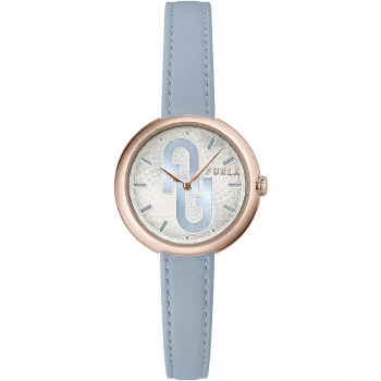 FURLA Giada sieviešu pulkstenis ar kvarca kustību, 32mm sudraba ciparnīca, rozā ādas siksniņa WW00005005L3