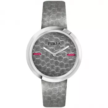 FURLA Giada Sieviešu Pulkstenis R4251110501 34mm Sudraba Ciparnīca Rozā Ādas Siksniņa