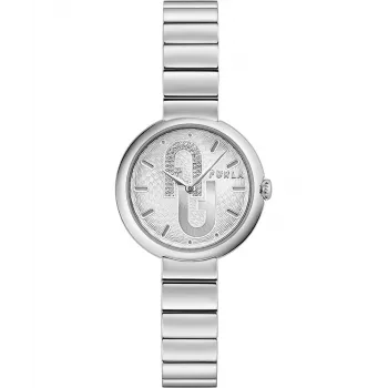 FURLA Logo sieviešu pulkstenis WW00005011L1 32mm rozā zelta tērauda korpuss, rozā ādas siksniņa, kvarca analogs