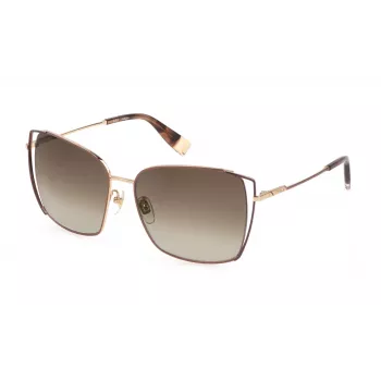 FURLA SFU600-590A93 Sieviešu saulesbrilles Havana acetāta rāmis Brūnas gradienta lēcas 59mm