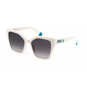 FURLA SFU686-5403GF Sieviešu taisnstūra saulesbrilles Havana brūns acetāta rāmis Gradienta brūna lēca 54/18/140 mm