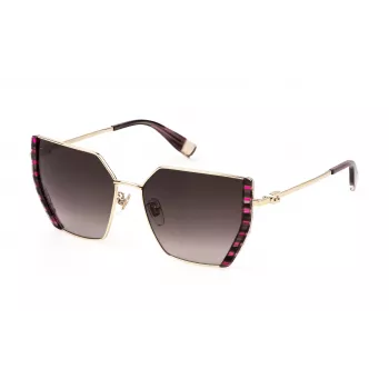 FURLA SFU786V570AHL Sieviešu saulesbrilles Havana Brūns Acetāta Rāmis Brūnas Gradienta Lēcas 57/14/140 mm
