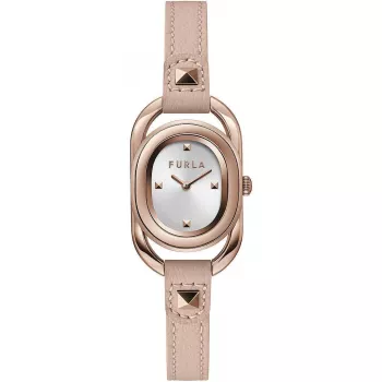 FURLA Sieviešu Arco Chain Pulkstenis WW00008003L3 - 24mm Roze Zelts Nerūsējošais Tērauds