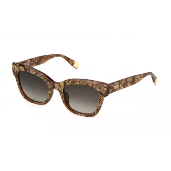 FURLA sieviešu saulesbrilles SFU814-520V83 Brūna Havana Butterfly 52mm