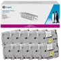 G&G 20101 Brother TZe-221 saderīga lente etiķetēm, 9mm x 8m, melns uz balta, laminēta, 10 iepakojums