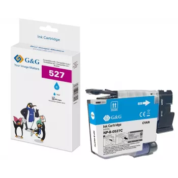 G&G saderīga zilas tintes kasetne Brother LC527C (900 lappuses, 12 ml) 22058