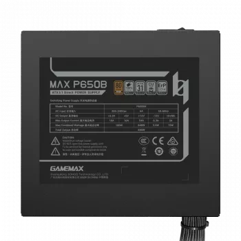 GAMEMAX MAX P650B 650W Bronze Non-Modular Barošanas Bloks