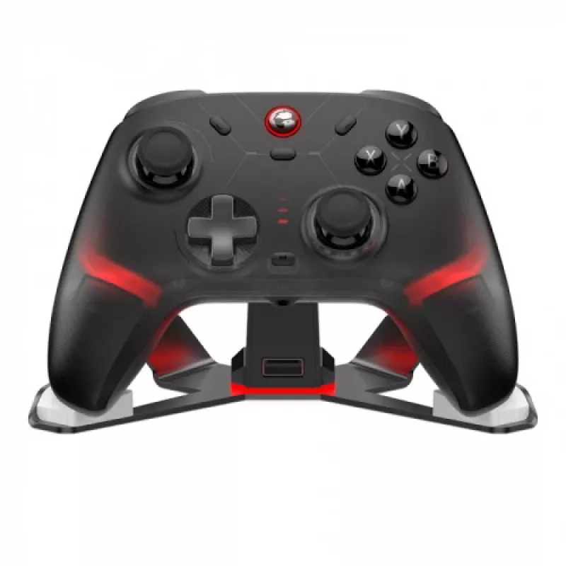 GameSir Cyclone 2 Tri-Mode bezvadu spēļu kontrolieris ar Hall Effect svirām un trigeriem, RGB apgaismojumu, programmējamām pogām, 6 asu žiroskopu, 20h bateriju - Melns