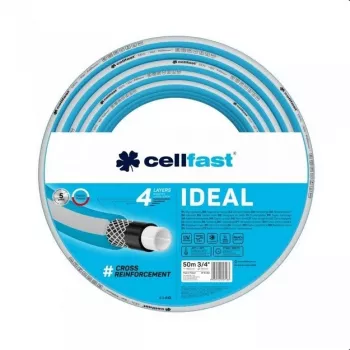 Dārza šļūtene Cellfast IDEAL (10-262) - 20m, 1/2 collas, 3-slāņu PVC, caurspīdīgi zaļa ar dzeltenu svītru