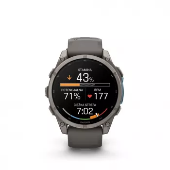 Garmin Fenix 9 – 47mm titāna viedpulkstenis ar Pebble Grey silikona siksniņu