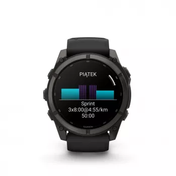 Garmin fenix 9 - 51 mm, Carbon Grey DLC titāna ar melnu silikona siksniņu 010-04763-11