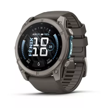 Garmin fenix 9 - 51mm, titāna ar Pebble Grey silikona siksnu 010-04763-01