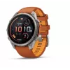 Garmin Fenix 9 Pro — inReach, 47 mm titāna viedpulkstenis ar Autumn Orange/Spark Orange silikona siksniņu