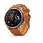 Garmin Fenix 9 Pro — inReach, 47 mm titāna viedpulkstenis ar Autumn Orange/Spark Orange silikona siksniņu