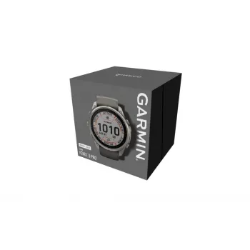 Garmin Fenix 9 Pro – inReach, Solar, 51mm titāna viedpulkstenis ar Pebble Grey silikona siksniņu