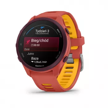 Garmin Forerunner 170 Music GPS Skriešanas Pulkstenis, Ogas Krāsas Korpusā ar Sarkanrozā/Mango Siksniņu