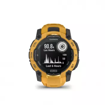 Garmin Instinct 3 – 50 mm, Solar Sunburst ar Sunburst/Pelēku siksnu