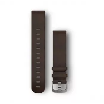 Garmin Quick Release Bands (20 mm) tumši brūna āda, sudraba aparatūra