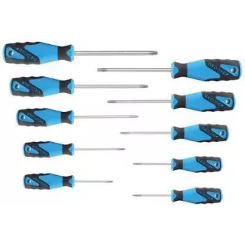 GEDORE darbnīcas Torx skrūvgriežu komplekts, 10 gab., TX6-TX40, 2-komponentu rokturis, DIN ISO 8764 1482335