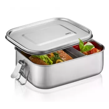 GEFU ENDURE Small Lunch Box 0.7L Stainless Steel ar zaļo silikona blīvējumu