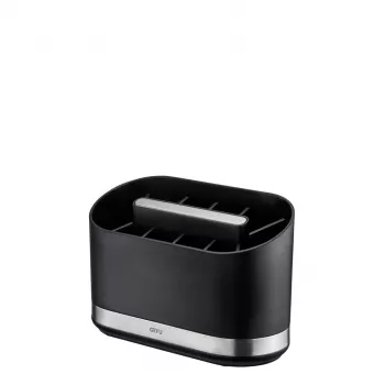 GEFU SMARTLINE galda organizators, nerūsējošais tērauds un melns, neslīdoša pamatne, trauku mazgājamās mašīnas drošs, 10 x 14 cm