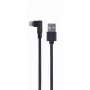 GEMBIRD leņķveida pīts USB-A uz 8-pin Lightning kabelis 0,2 m melns