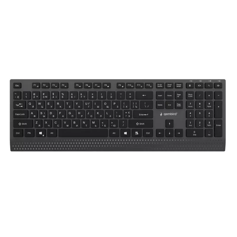 Gembird KB-MCH-06-CYRL slaids vadu multivides tastatūra ar Type-C adapteri, kirilicas izkārtojums, melna