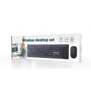 GEMBIRD KBS-WCH-04-RU Bezvadu tastatūras un peles komplekts, krievu izkārtojums, melns