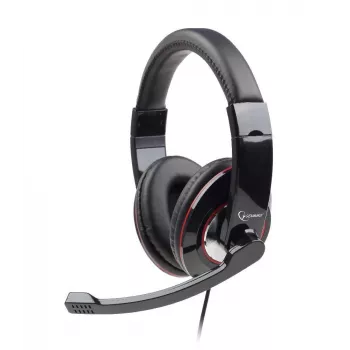 Gembird MHS-001 Stereo Headset ar skaļuma regulēšanu, vadu, pāri ausīm, melns